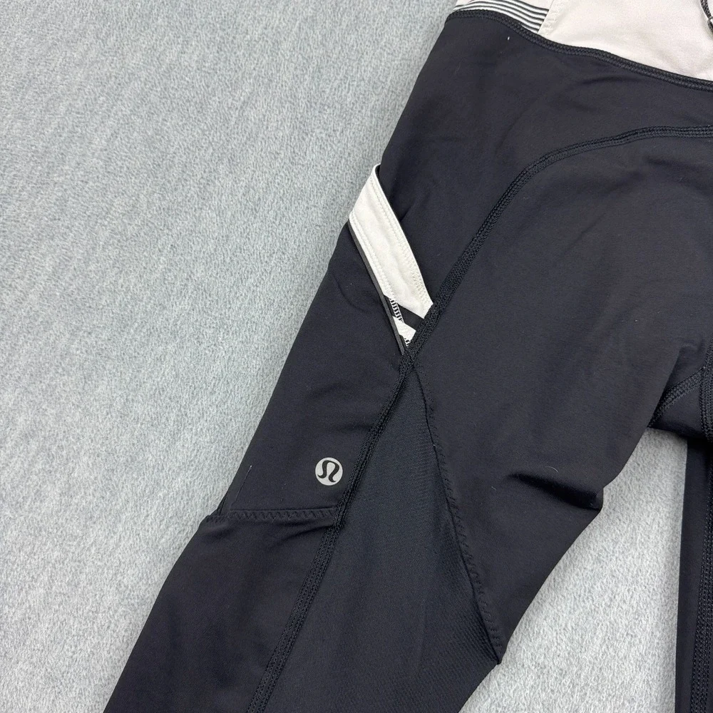 Lululemon Leggings Womens 4 Black White Run Mod Moves Crop 17